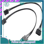 Upgraded Molex IDE 4 Pin Male To 15 Pin Female SATA Power Converter Adapter Cable Hard Drive HDD SSD Power Extension Cable,2 Pac