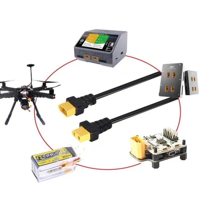 XT60 Male Female To DC 5.5*2.1/5.5*2.5 RC Battery Charging Connector Suitable For Aircraft Model Battery/drone Power Connection