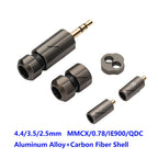 1Set Hi-End 2.5mm 3.5mm 4.4mm Audio Plug +Splitter+Slider+MMCX 0.78 QDC IE900 N5005 A2DC Upgrade Earphone Wire Aluminum Alloy