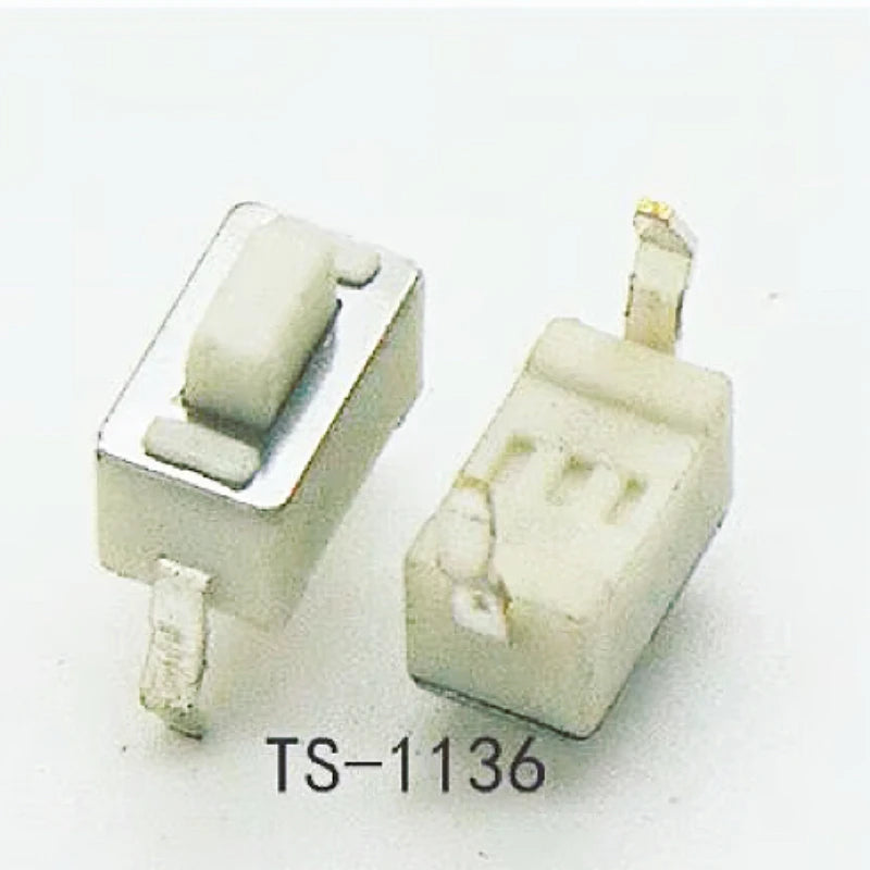50PCS 3X6mm H=5/4.3mm DIP 2Pin SMT 260GF Micro Switch Black White Push Button Switch Momentary Tact Switch Key Power Button