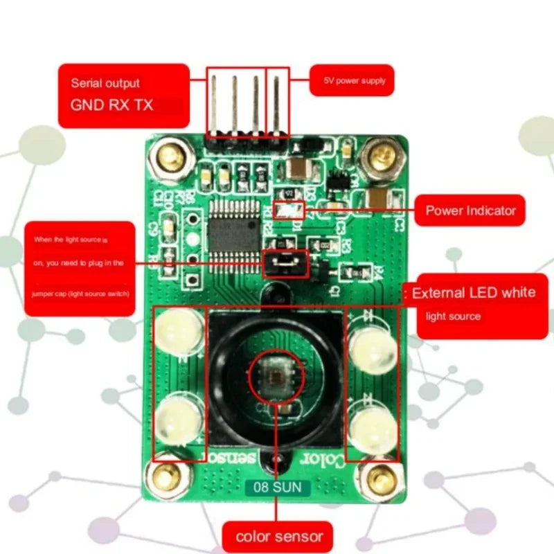 Color sensor TCS230 TCS3200 Color recognition sensor module RGB three-color serial port output