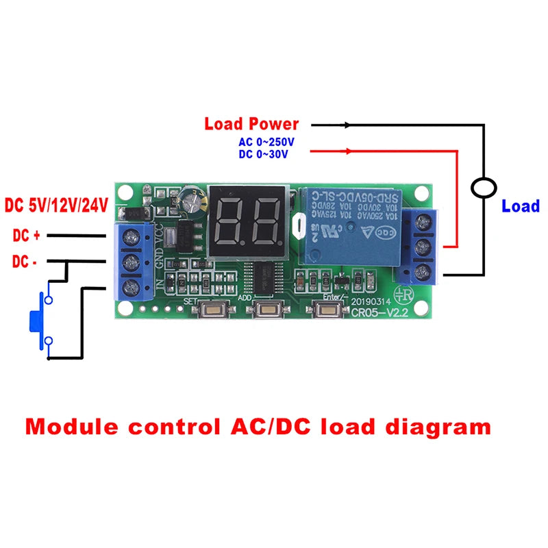 1PCS DC 5V / 12V / 24V Multifunction Digital Time Infinite Delay Switch Timer Relay Module