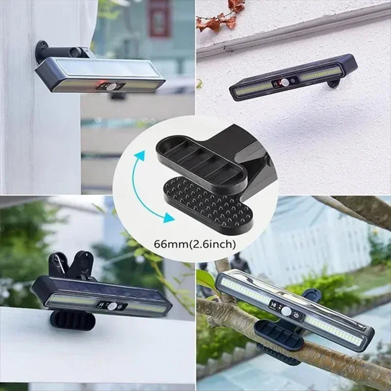 Outdoor Solar Wall Led Light with Human Body Motion Sensor 3 Modes Garden Terrace Garage Courtyard Waterproof Street Lighting