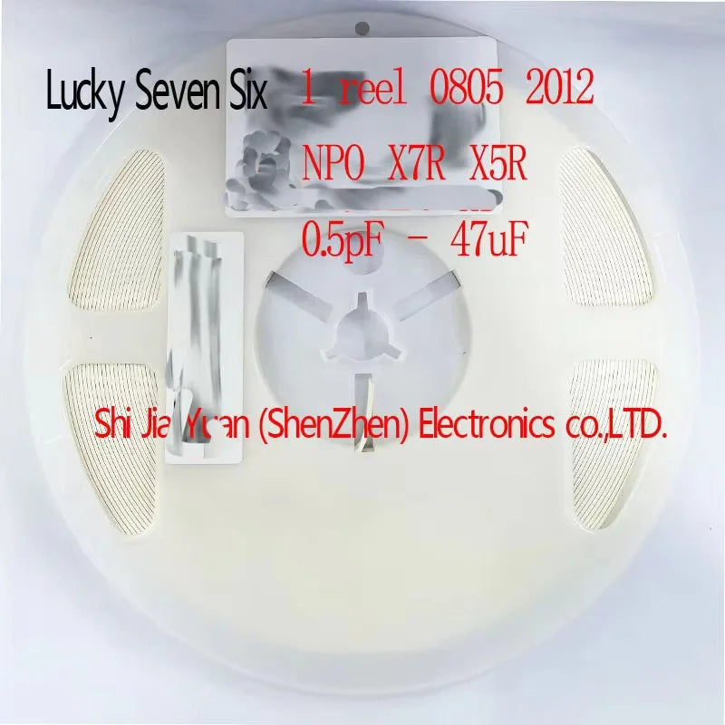 1 reel 0805 2012 SMD Ceramic Capacitor NPO X7R X5R  0.5pF - 47uF 10pF 22pF 100pF 1nF 10nF 100nF 0.1uF 1uF 2.2uF 4.7uF 10uF 22uF