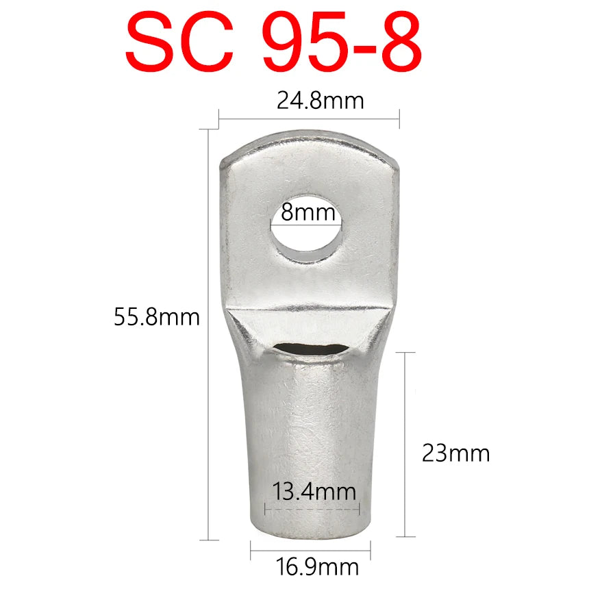SC 1.5-120mm2 SC1.5/2.5/4/6/10/16/25/35/50/70/95/120 Copper Battery Bolt Screw Hole Ring Connector Wire Cable Lug Crimp Terminal
