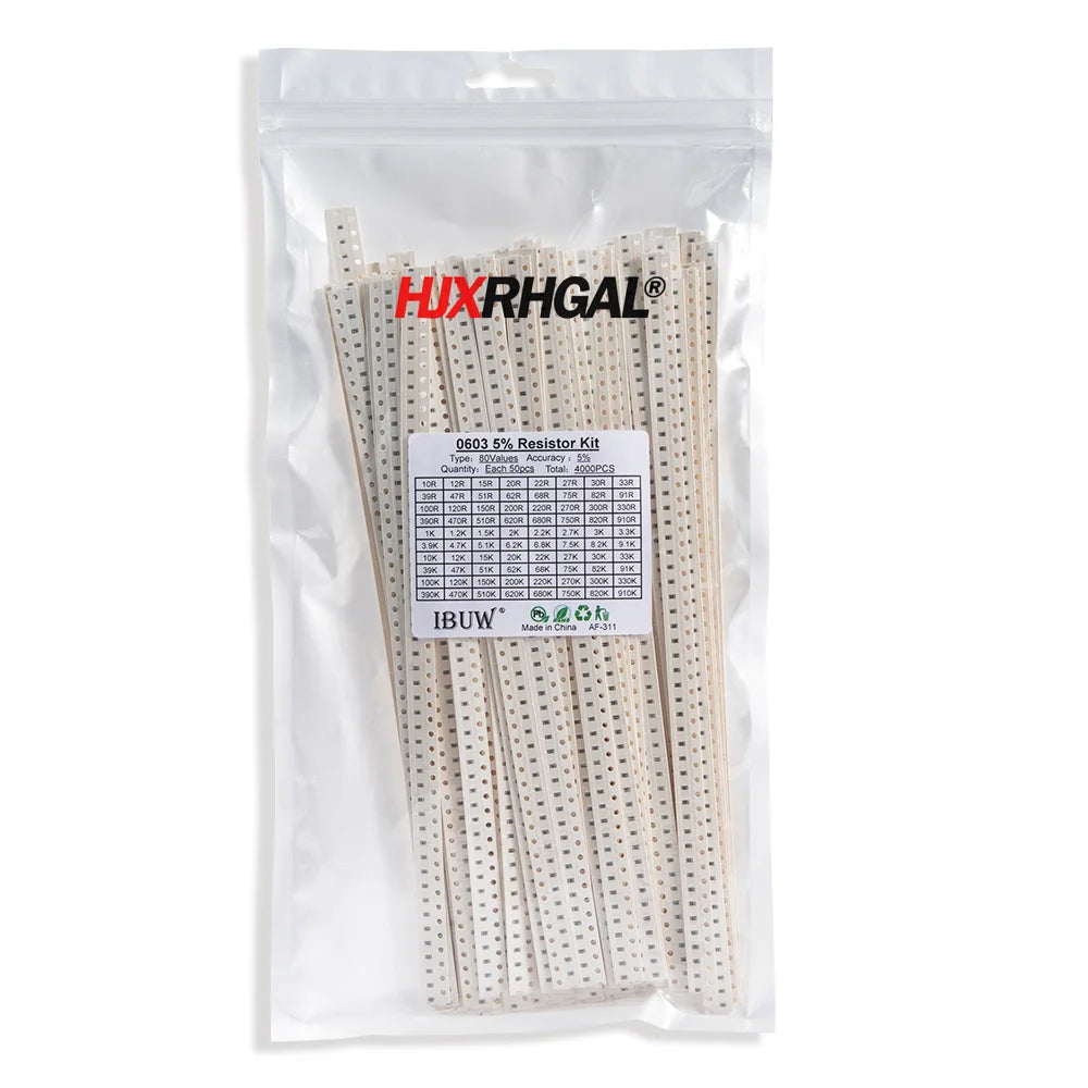 0402 0805 0603 1206 2512 1210 SMD Resistor Kit Assorted Kit Sample Kit 10/20/33/36/60/80 Values 1K 10K 20K 100K 100 200 220 ohm