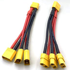 T Plug XT60 XT90 Parallel Battery Connector Male/Female Double Extension Cable Y-Divider/RC Battery Motor3-Way 10AWG 12AWG 14AWG