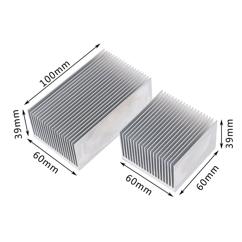Aluminum Alloy Heatsink Cooling Pad For High Power LED IC Chip Cooler Radiator Heat Sink 60*60*39mm/ 100*60*39mm