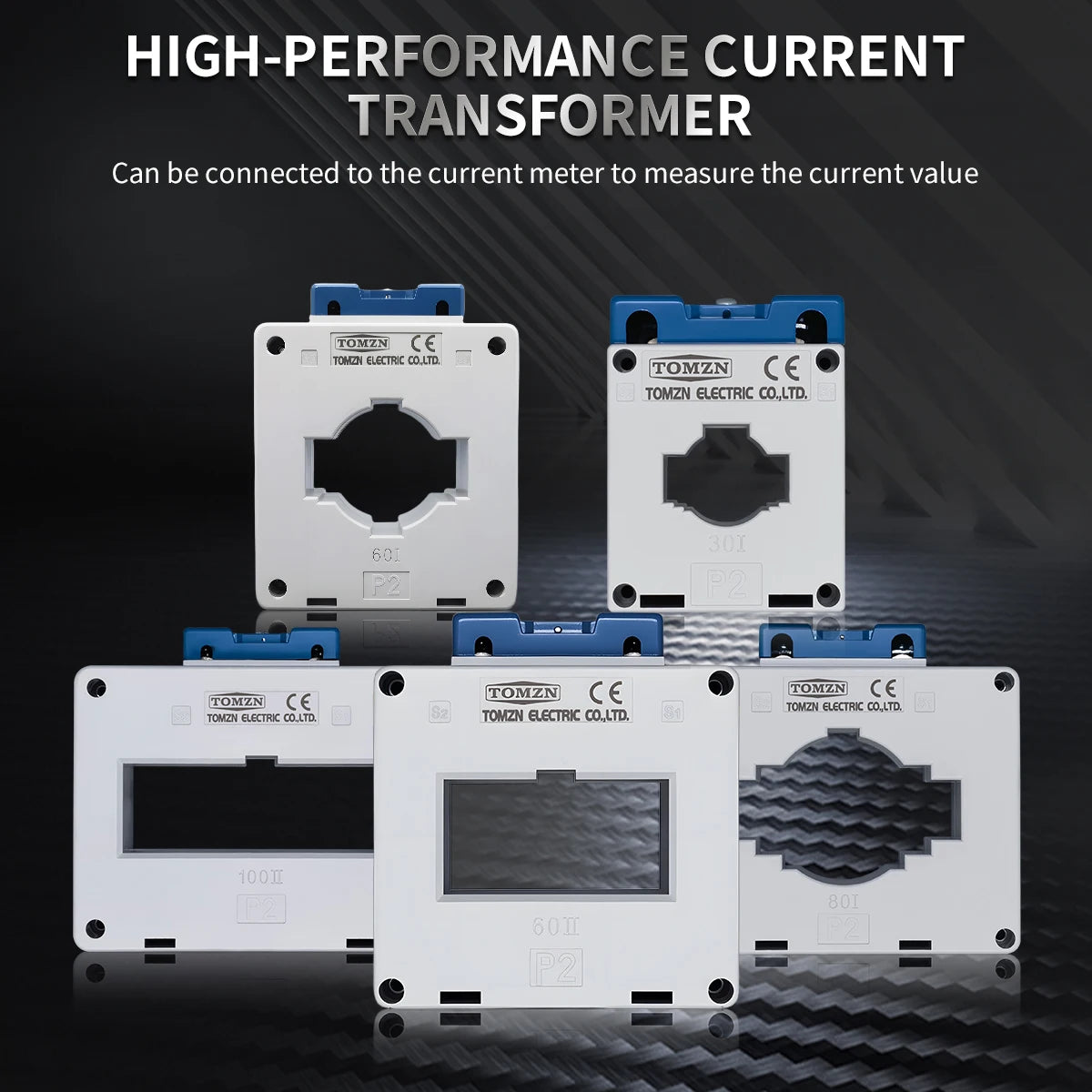TOMZN Current Transformer High-current CT 660V Primary 2000A 1500V 1000V 200A Secondary 5A Base Plate Busbar Fixed ABS Sealed