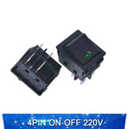 KCD4 Rocker switch ship type switch rocker power button 4/6PIN red light green light 31x25mm16A/30A 250v ON-OFF/ON-OFF-ON