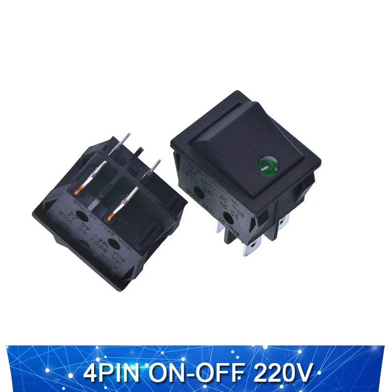KCD4 Rocker switch ship type switch rocker power button 4/6PIN red light green light 31x25mm16A/30A 250v ON-OFF/ON-OFF-ON