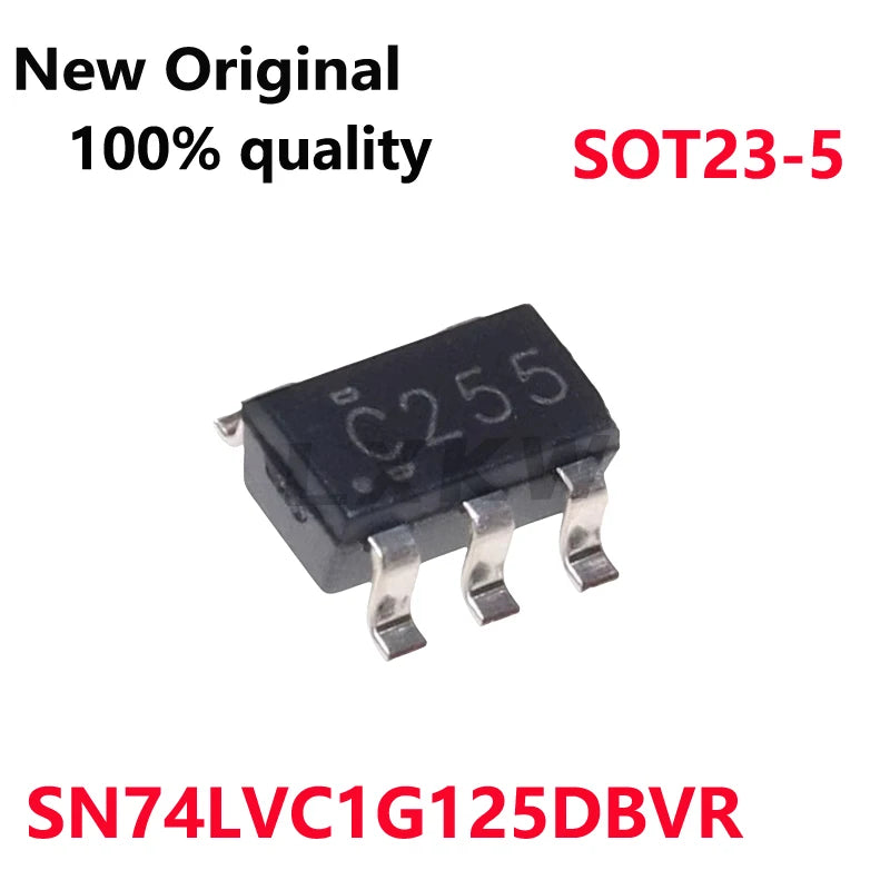 20-100/PCS New Original SN74LVC1G125DBVR SN74LVC1G125 74LVC1G125 C255 SOT23-5 Tri-state output unibus buffer gate In Stock
