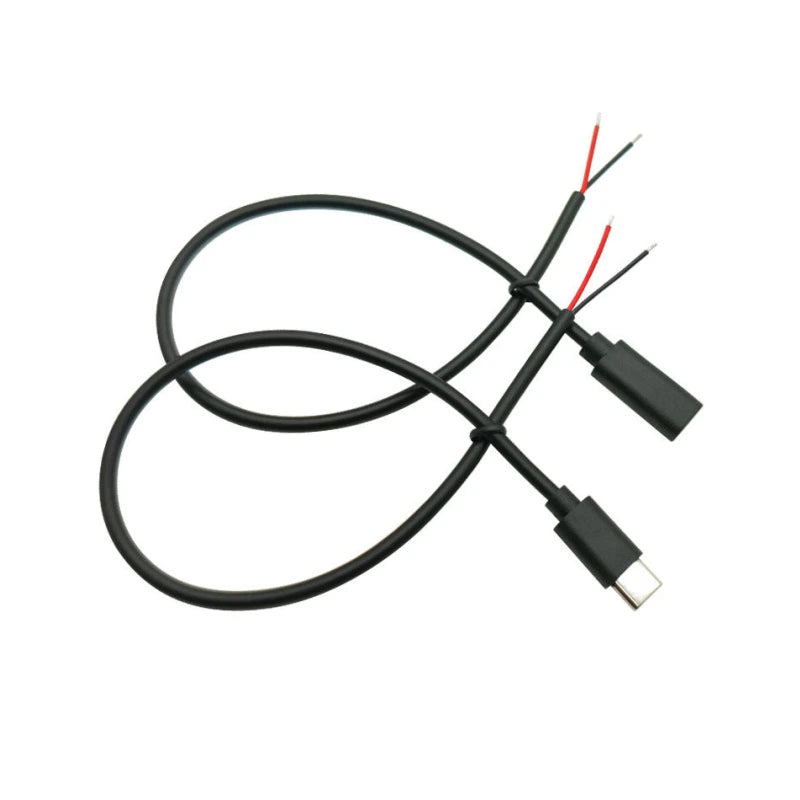 1pcs 25cm 2pin 4pin Wire USB 2.0 Type C Male Female Plug Extension Welding Type USB-C DIY Repair Cable Charger Connector