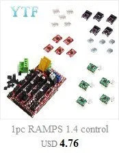 Mega 2560 R3 1pc RAMPS 1.4 control panel 5pcs DRV8825 or A4988 Stepper Motor Drive 3D Printer Parts