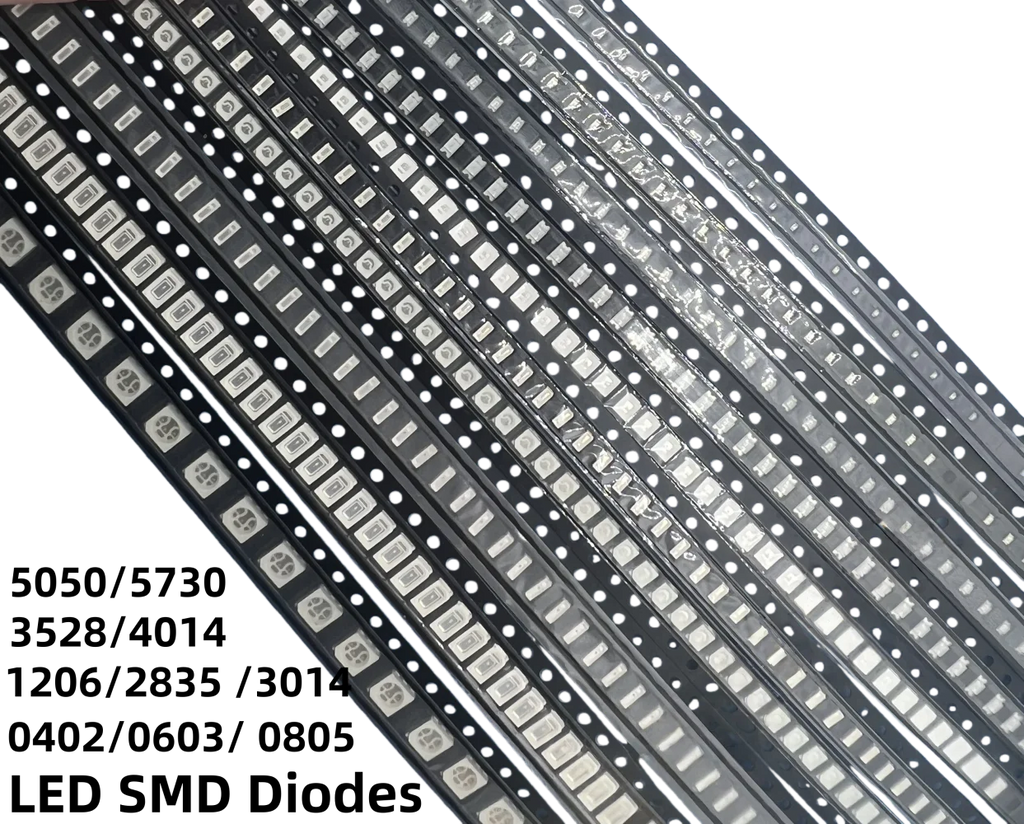 100pcs SMD 5050 1206 0603 5730 0402 White Red Blue Green Orange High quality Clear Light Emitting LED Chip Surface Mount Diode