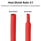 1~20m 3:1 Heat Shrink Tubing With Glue Red 1.6 ~ 39mm Double Wall Adhensive Lined Wire Polyolefin Cable Sleeve Waterproof