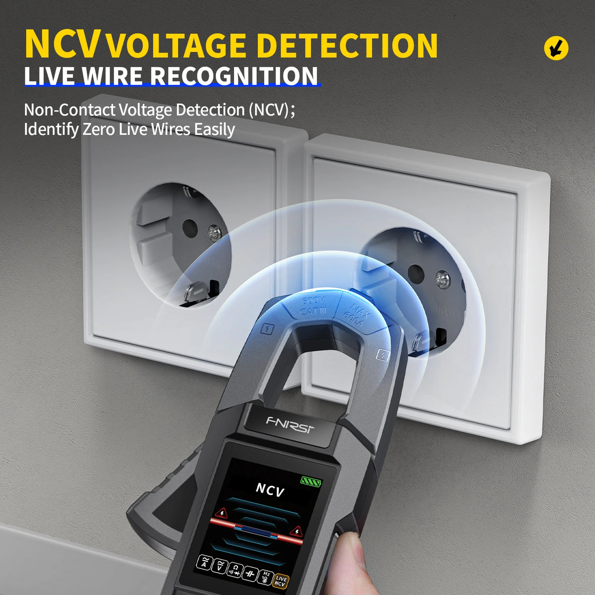FNIRSI DMC-100 10000 Counts DC AC Current USB rechargeable Clamp Meter Digital Multimeter 600A Amperimetric Clamp NCV Meter Tool