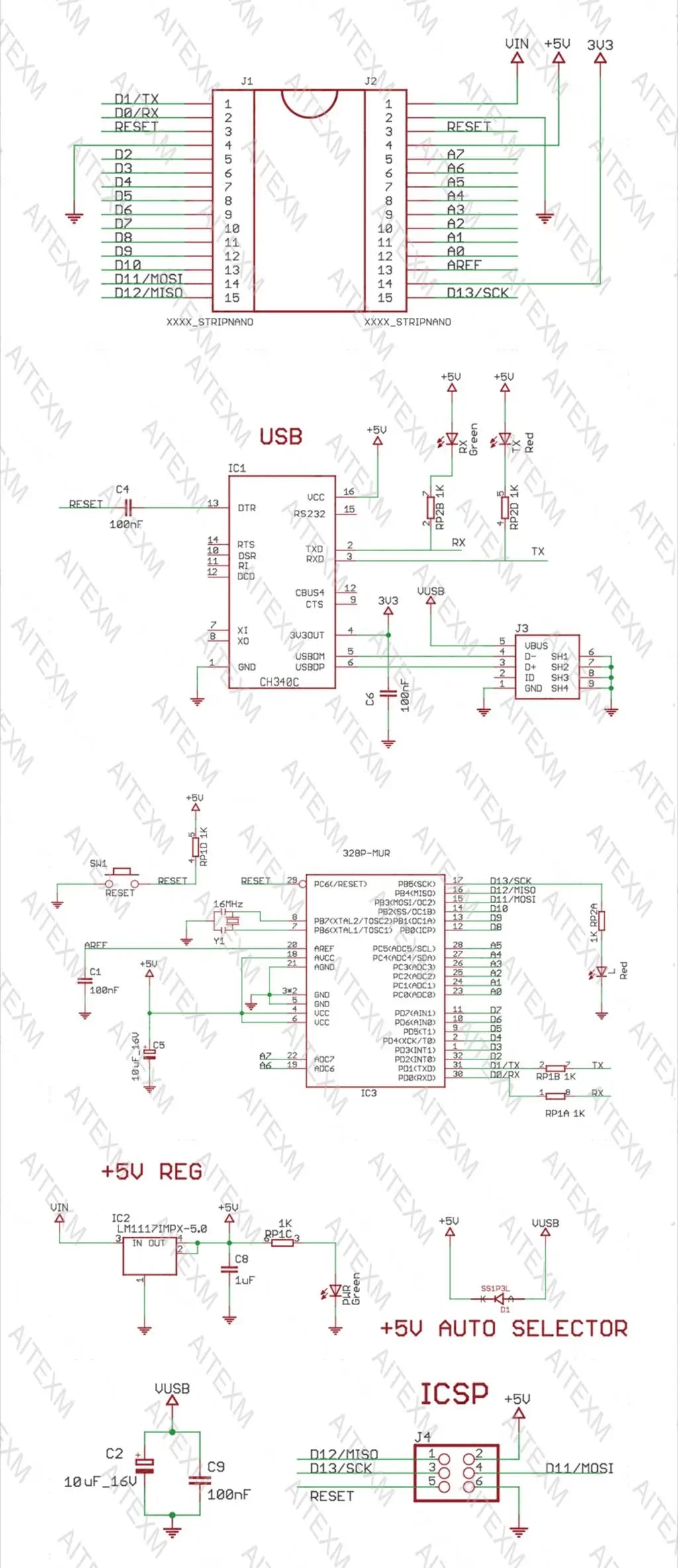2PCS Mini/Type-C/Micro USB Nano 3.0 With Bootloader Compatible Nano Microcontroller For Arduino CH340 Driver 16Mhz ATMEGA328P