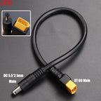 JCD 1pcs 10A Ultra-soft XT60 Plug Male Female Connector to DC 5525/DC5521 Power Cable for Fly Multirotor Field Repairs Apply