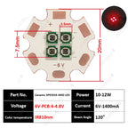 10W High Power LED Chip IR Infrared 660nm 680/730/760/810/850nm 12W 3535 Bead 2V 4V 8V 700/1400/2800mA For Night Vision Security