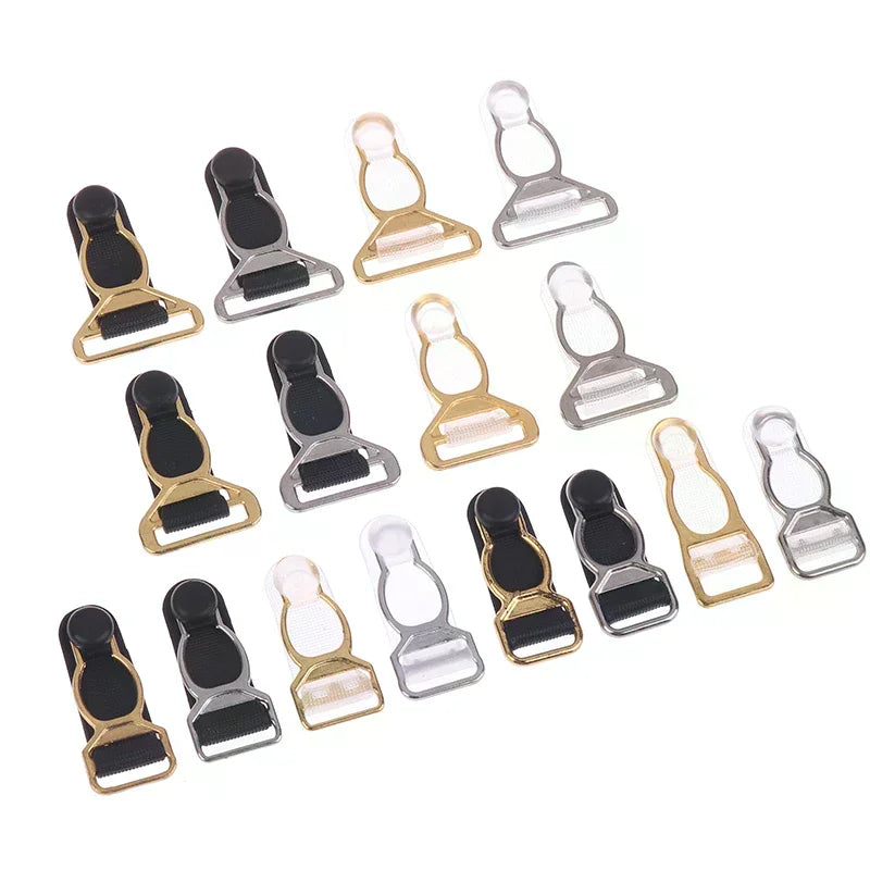 10Pcs 10/12/15/18MM Metal Adjust Buckle For Corset Leg Garter Belt Clip Hook Suspender Ends Buckles Hosiery Stocking Grips