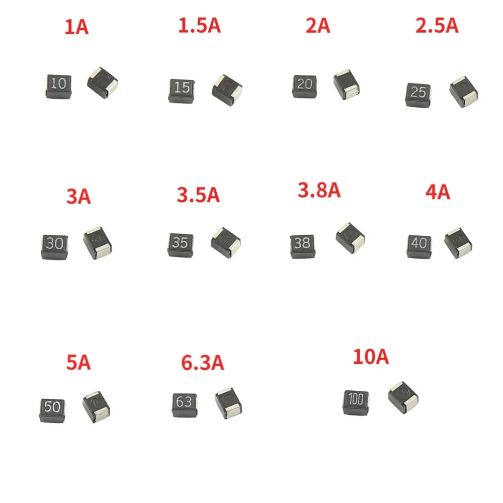10pcs Micro Chip Fuse SMD SMT 1210 1A 1.5A 2A 2.5A 3A 3.5A 3.8A 4A 5A 6.3A 10A 72V CCP2E 10/15/20/25/30/35/38/40/50/63/100
