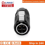Cnlinko LP24 3 4Pin M24 Aviation Waterproof Power Connector Plug Socket for Radio Audio Visual Video Medical LED UAV Industry