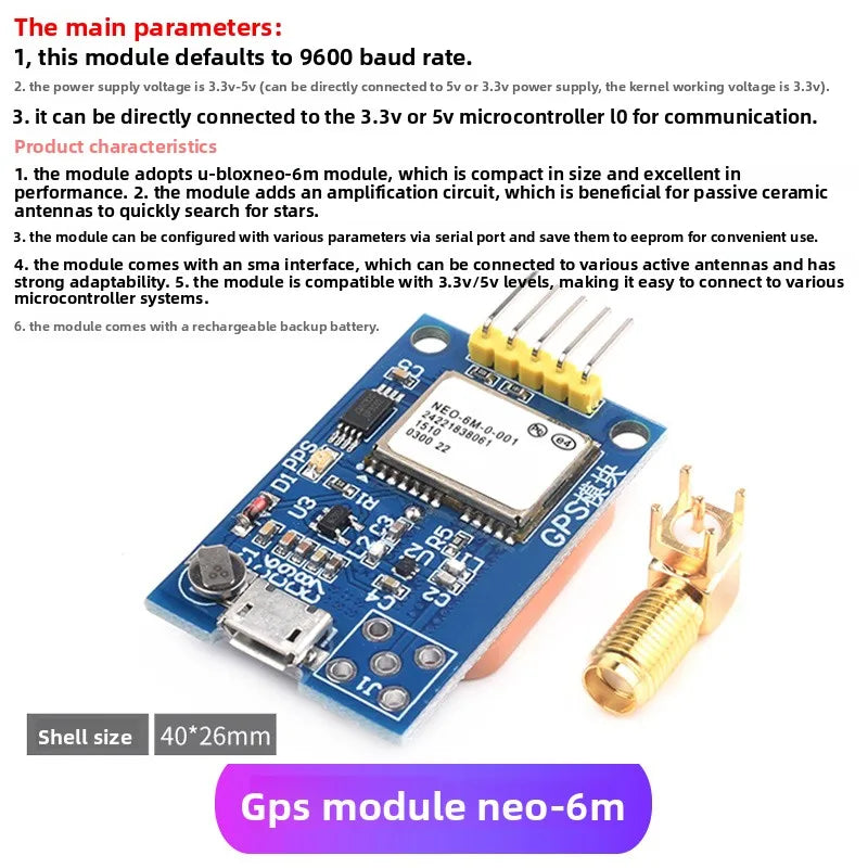 NEO-6M/7M/8M GPS Module for 51 MCU STM32,Arduino,APM2.5 Flight Control.High Sensitivity,Low Power,Fast Positioning with Antenna!