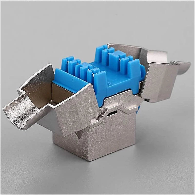 Hoolnx CAT8 CAT7 CAT6A CAT6 Tool less RJ45 Keystone Jack, Metal Zinc Alloy Self-locking Tool Free STP Shielded Module Coupler