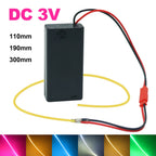 3V 110mm 190mm 300mm LED COB Filament Flexible Battery Lamp White Green Ice Blue Pink Retro Edison Bulb Parts LED Diode Decor