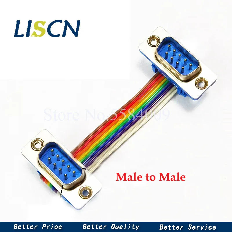 1pcs D-SUB DIDC 9 15 25 37Pin DB9 DB15 DB25 DB37 Male Female Cable D-SUD serial port connector adapter RS232 COM Extension Cable