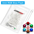 100Pcs 3mm 5mm Led Diode Flashing White Red Green Blue Yellow RGB Fast Slow Flash Diffused Clear Color Changing Light Emitting