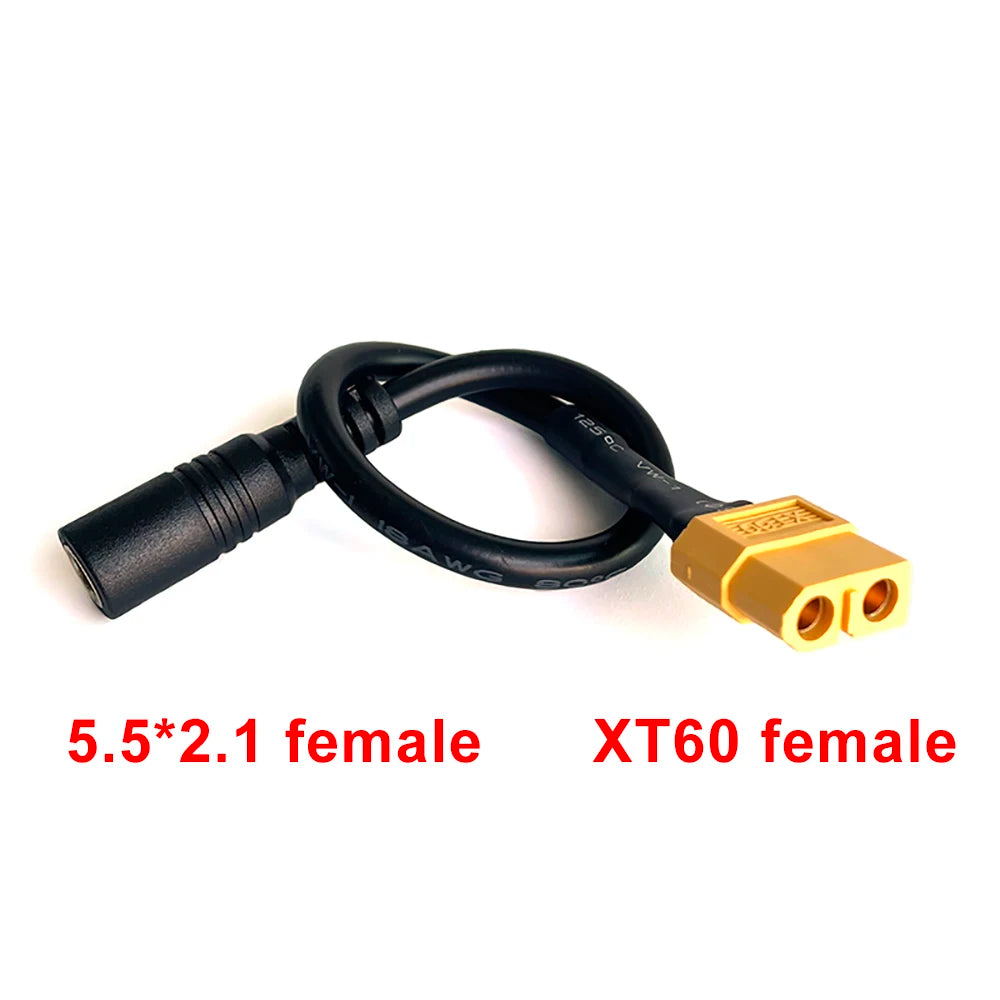 HPXGRC XT60 XT30 T Plug Female Male To DC 5.5*2.1mm Connector Battery Charging Adapter Cable Conversion for DC Power Charger