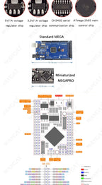 Mega 2560 PRO MINI  Micro 5V (Embed) CH340G ATmega2560-16AU with male pinheaders Compatible for arduino Mega