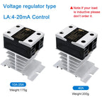 LCTC SSR 0-10V 4-20MA 0-5V Power Voltage Regulator Relay 10A 25A 40A DA AA DD VA Single Phase Solid State Relay With Heat Sink