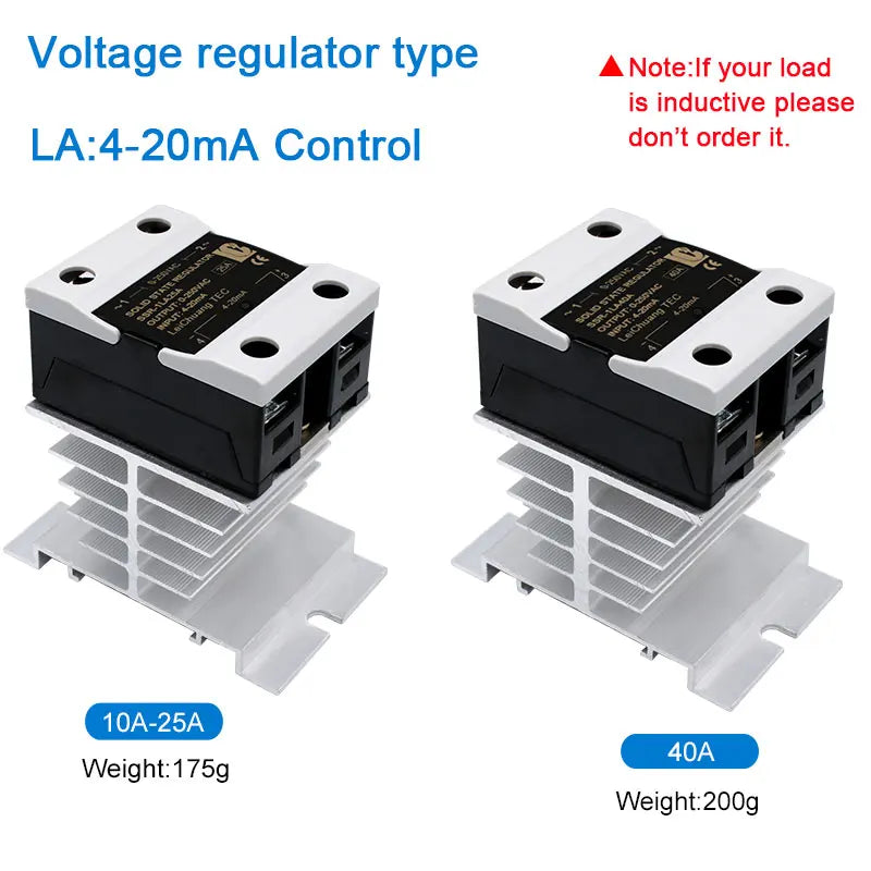 LCTC SSR 0-10V 4-20MA 0-5V Power Voltage Regulator Relay 10A 25A 40A DA AA DD VA Single Phase Solid State Relay With Heat Sink