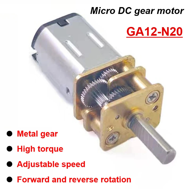 1pcs N20 Metal Gearbox Gear Motor DC3V 6V 12V 5rpm-1000rpm Slow Speed High Torque Electric Motor DIY Robot Car Eleltric Lock