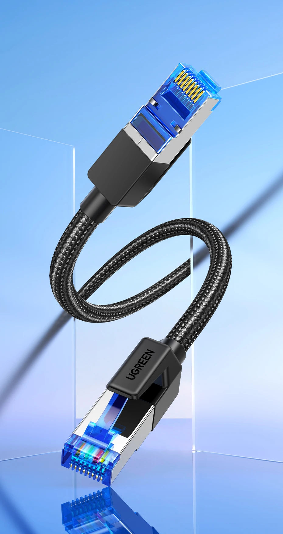 UGREEN CAT8 Ethernet Cable 40Gbps 2000MHz RJ45 to RJ45 Networking Cotton Braided Internet Lan Cord for PC Router PS5 RJ45 Cable