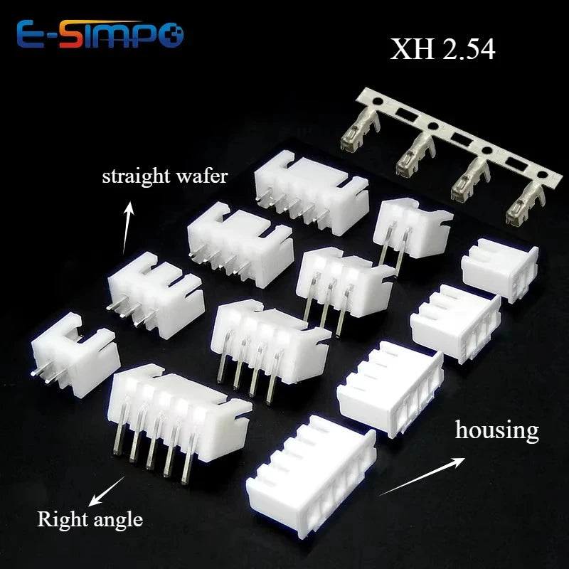 10Set XH2.54 2/3/4/5 Pin Terminals Plastic Shell Male Plug + XH 2.54 2P 3P 4P 5P 6P 7P 8P 9P 10P 12PFemale Socket Wire Connector