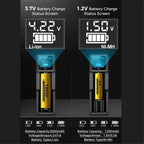 USB LCD Battery Smart Charger 1 / 2 Slots Dual For 18650 3.7V Rechargeable Lithium Battery For 1.2V NI-MH AA / AAA Battery