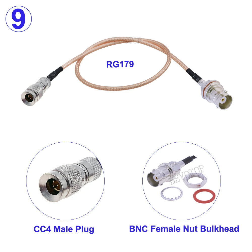 DIN 1.0/2.3 Mini BNC Male to BNC Male/Female Connector RG179 RF Coaxial Cable HD SDI 75ohm For Blackmagic HyperDeck Shuttle
