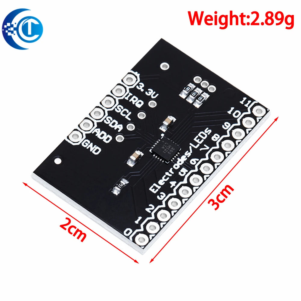 MPR121 Capacitive Touch Sensor (FOR Arduino-Compatible) - I2C V12 Breakout Keyboard Module for Touch Control