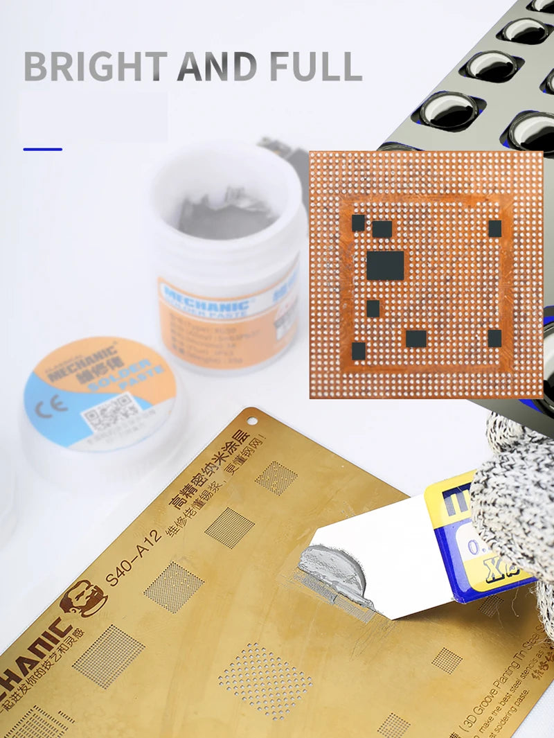 MECHANIC 183℃ Solder Tin Paste Sn63/Pb37 BGA Reballing Welding Flux Soldering Cream for Mobile Phone IC CPU SMD PCB Rework Tools