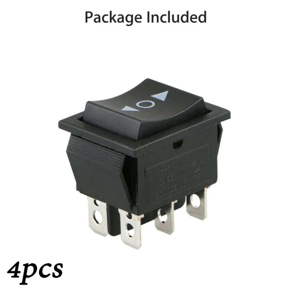 4pcs 6 PIN DPDT Double Pole Double Throw 12V Momentary Rocker Switch Heavy Duty Rocker Switch For Car Window Sunroof