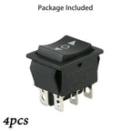 4pcs 6 PIN DPDT Double Pole Double Throw 12V Momentary Rocker Switch Heavy Duty Rocker Switch For Car Window Sunroof