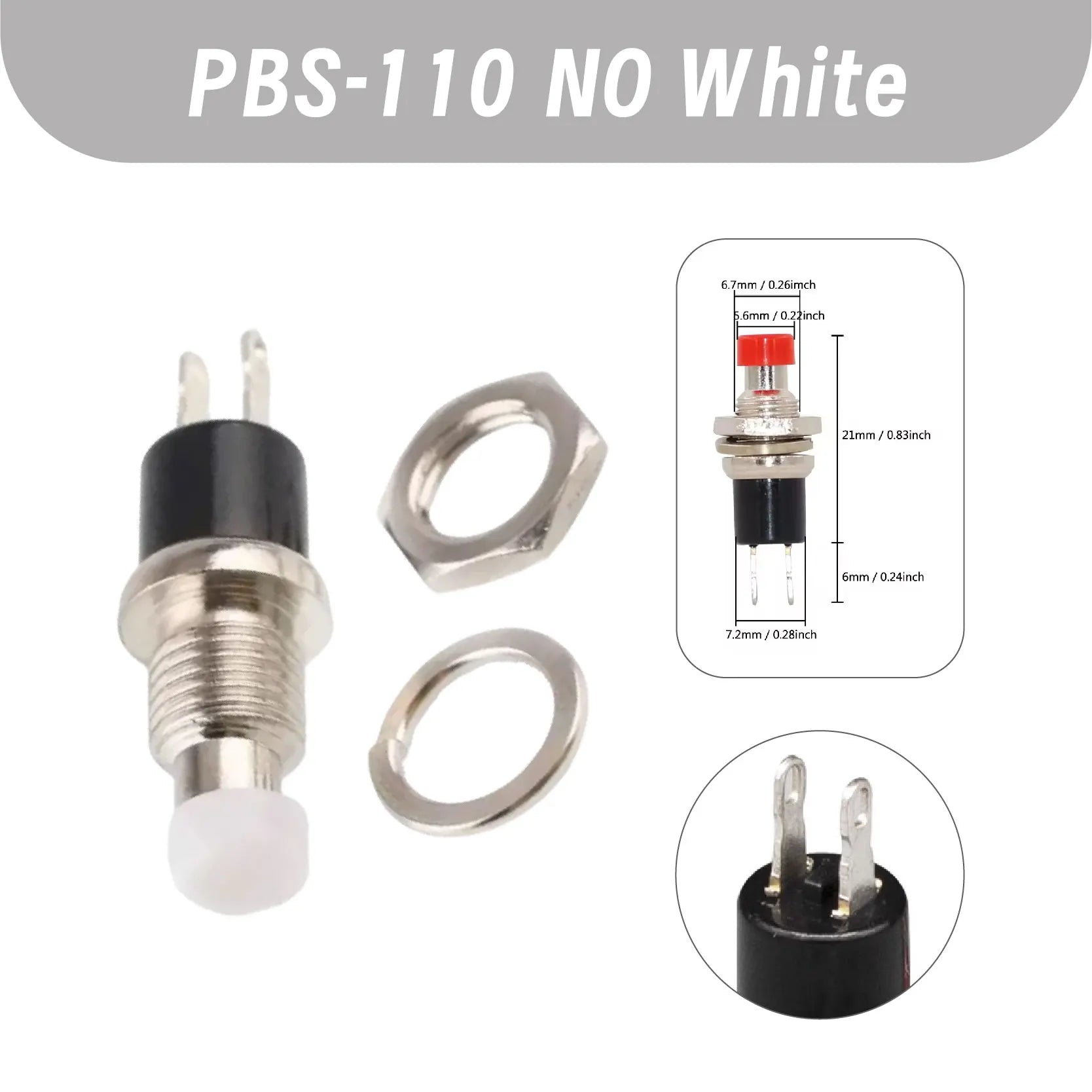 Mini Momentary Push Button Switch PBS-110 NO Press The Reset PBS-111 NC 7mm
