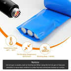 1/5m Blue PVC Heat Shrink Tube Width 50mm ~ 500mm Insulated Sleeve Protection Wrap 18650/21700/26650 Lipo Battery Films Case