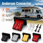 50 Amp Charging Battery Connector Flush Mount Anderson Plug Kit Mounting Bracket Panel Cover Accessories for Caravan Camper Boat