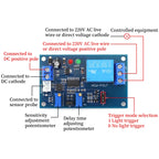 5V 12V 24V Photoresistor Relay Module Light Brightness Sensor Timer Detection Controller Switch On/Off With Wires for Car Board