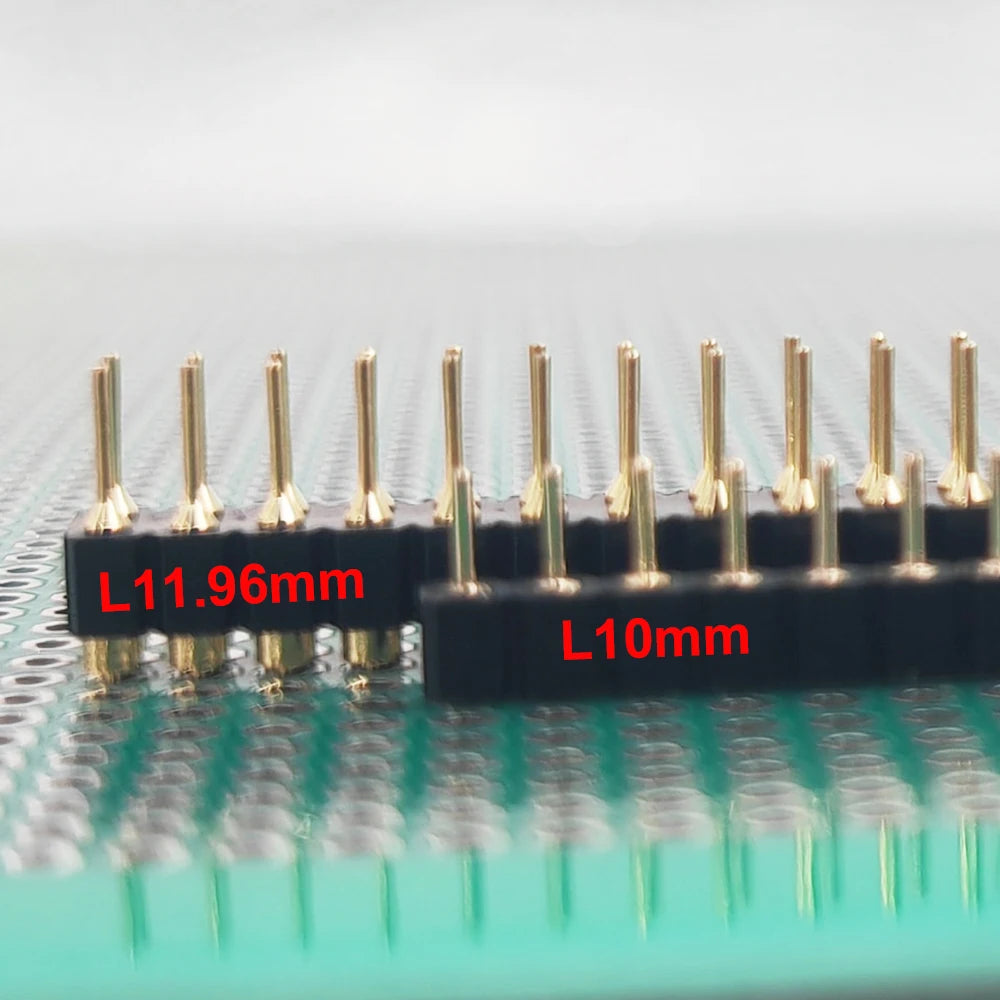 10pcs 2.54mm  L7.43mm Round Female Header Socket Single Row RA 1x40Pin Horizontal SMT Gold Round Hole Socket 0.1" Hole Male Pin
